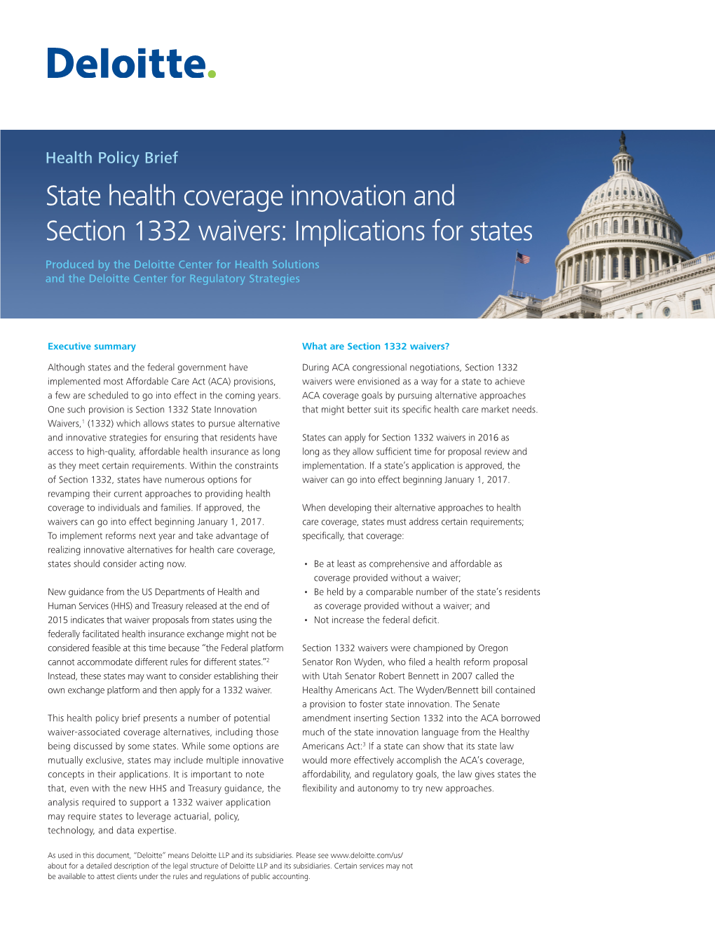 State Health Coverage Innovation and Section 1332 Waivers: Implications for States