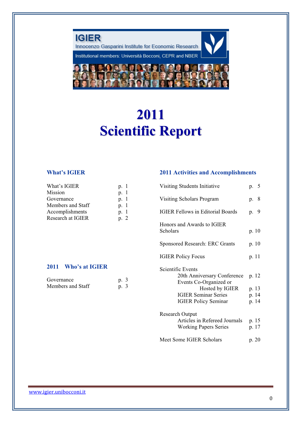 2011 Scientific Report