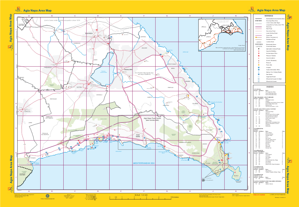 Agia Napa Area Map Agia Napa Area Map P Ο a B C D E F G H J K Ο REFERENCE 33 53'21,1'' 34 5'41,4'' 3