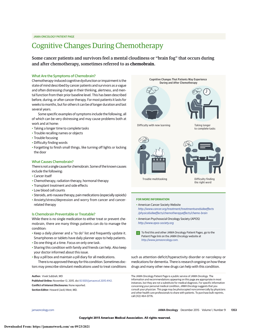 Cognitive Changes During Chemotherapy