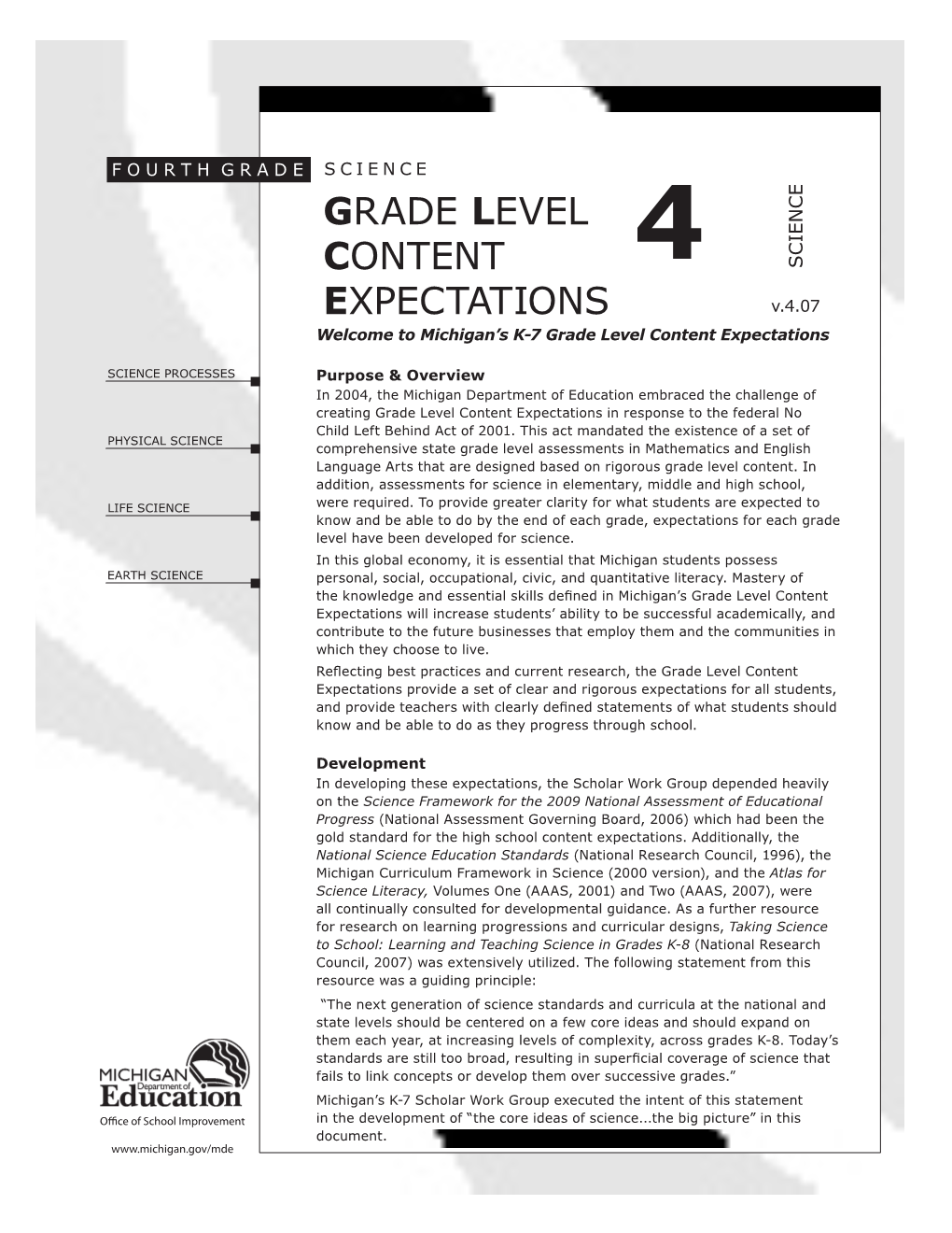 Grade Level Content Expectations