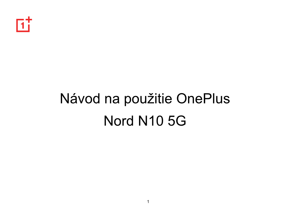 Návod Na Použitie Oneplus Nord N10 5G