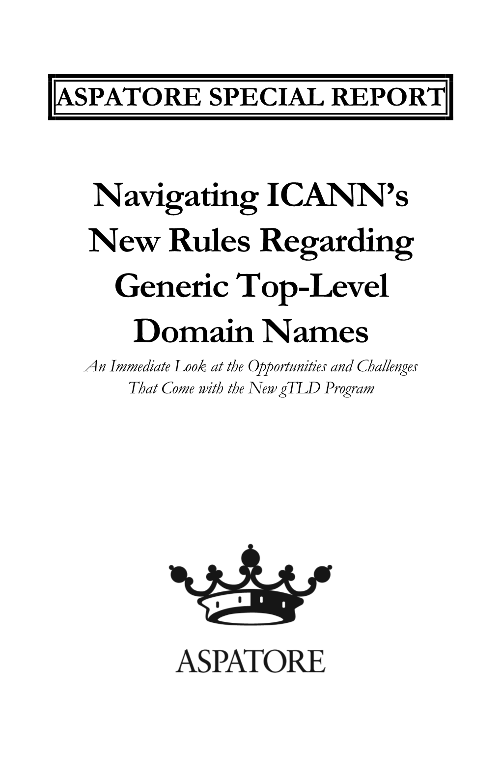 Navigating ICANN's New Rules Regarding Generic Top-Level Domain Names