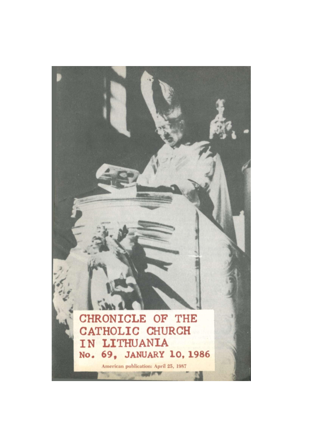 CHRONICLE of the CATHOLIC CHURCH in LITHUANIA No 69
