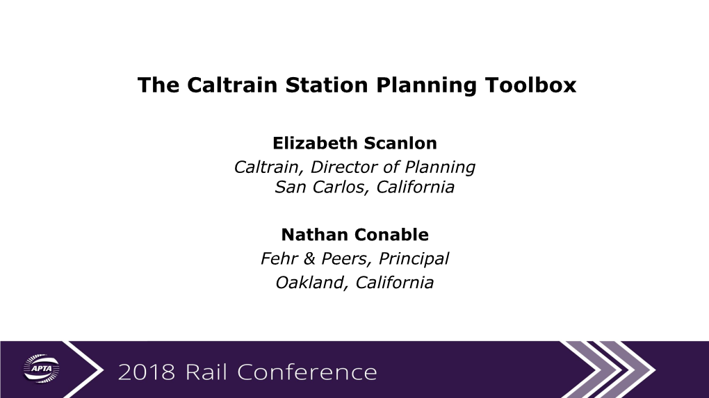 The Caltrain Station Planning Toolbox