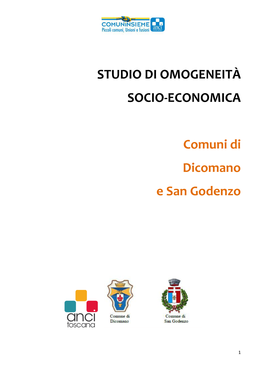 STUDIO DI OMOGENEITÀ SOCIO-ECONOMICA Comuni Di