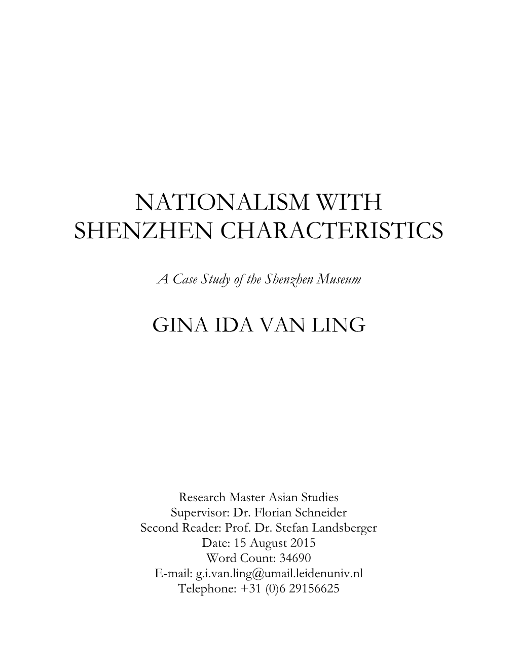 Nationalism with Shenzhen Characteristics