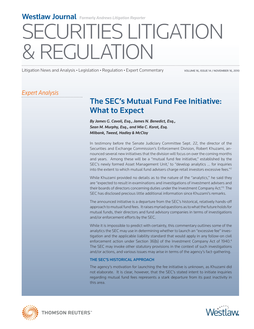 Securities Litigation & Regulation