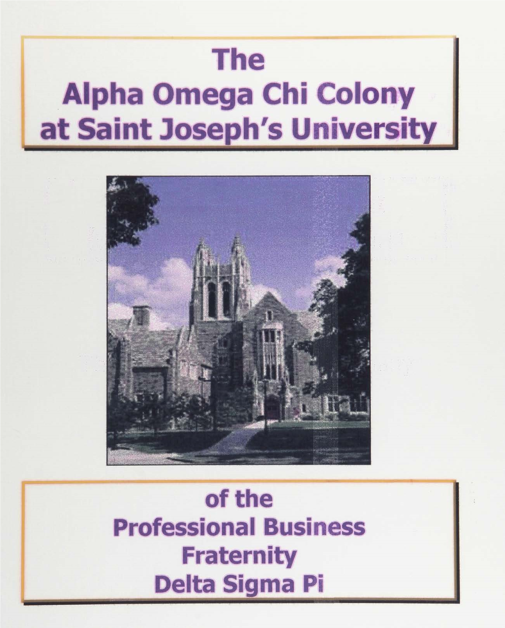 Alpha Omega Chi Colony at Saint Joseph's University