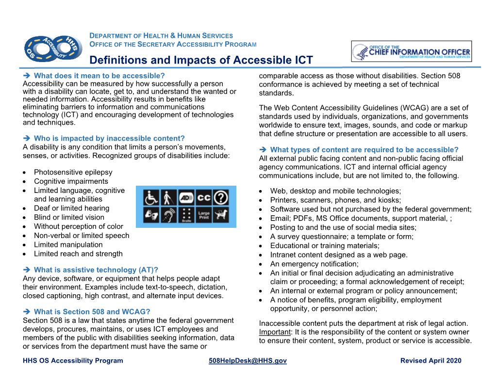 Definitions and Impacts of Accessible ICT ➔ What Does It Mean to Be Accessible? Comparable Access As Those Without Disabilities