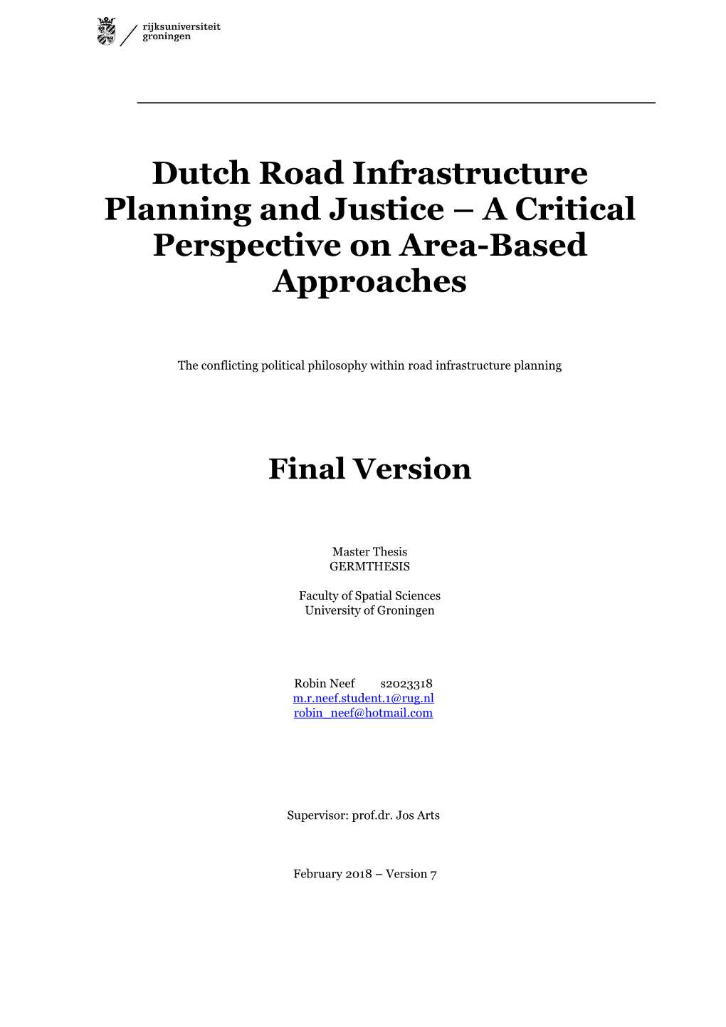 Dutch Road Infrastructure Planning and Justice – a Critical Perspective on Area-Based Approaches