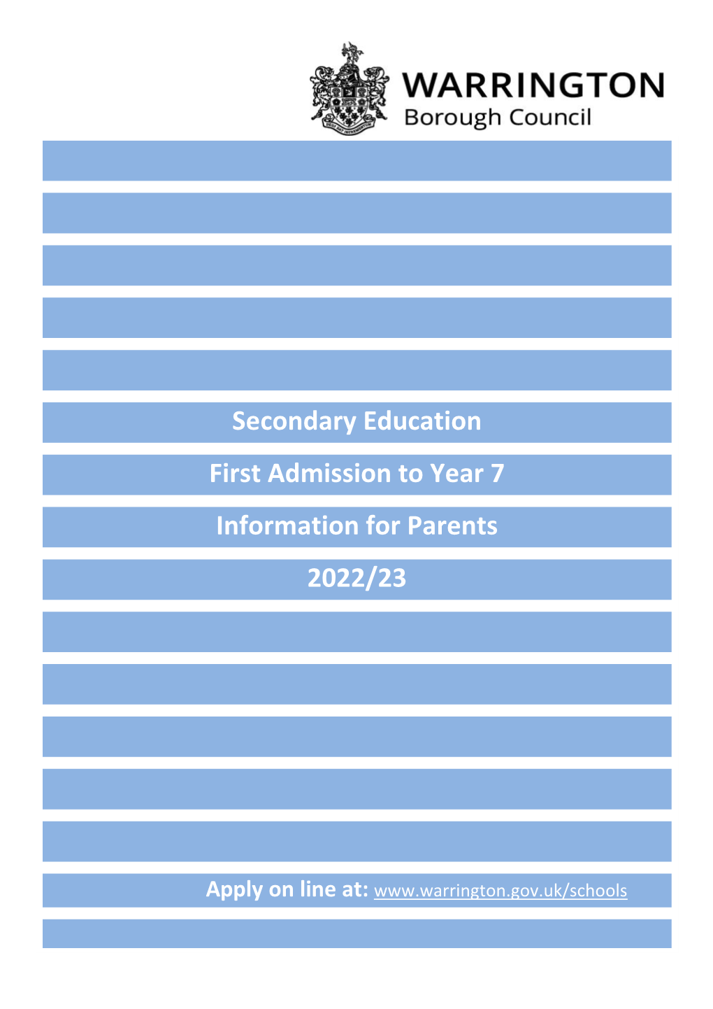 Secondary Information Booklet for 2021/22 a Copy of Which Is Available to View Or Download on Our Website