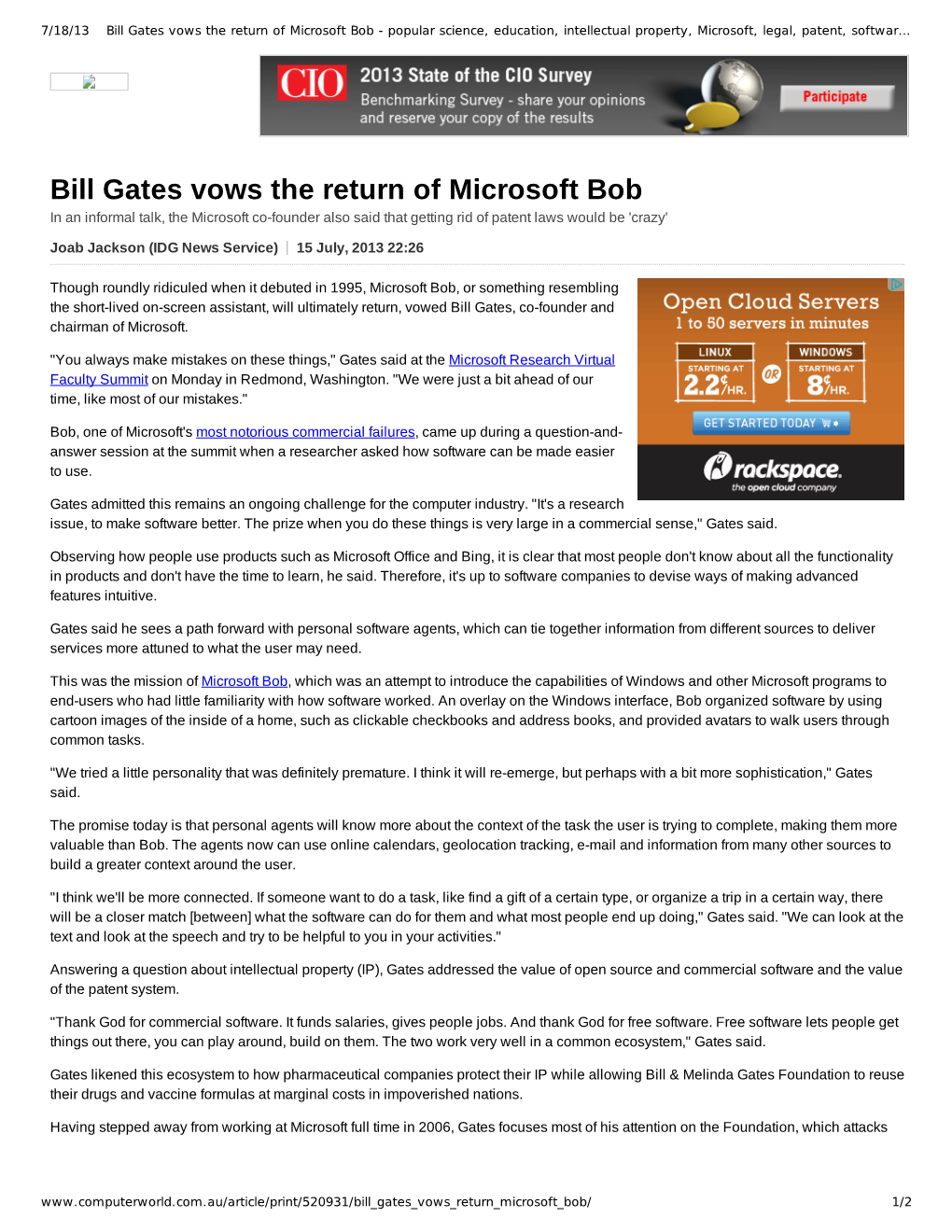 Bill Gates Vows the Return of Microsoft Bob - Popular Science, Education, Intellectual Property, Microsoft, Legal, Patent, Softwar…