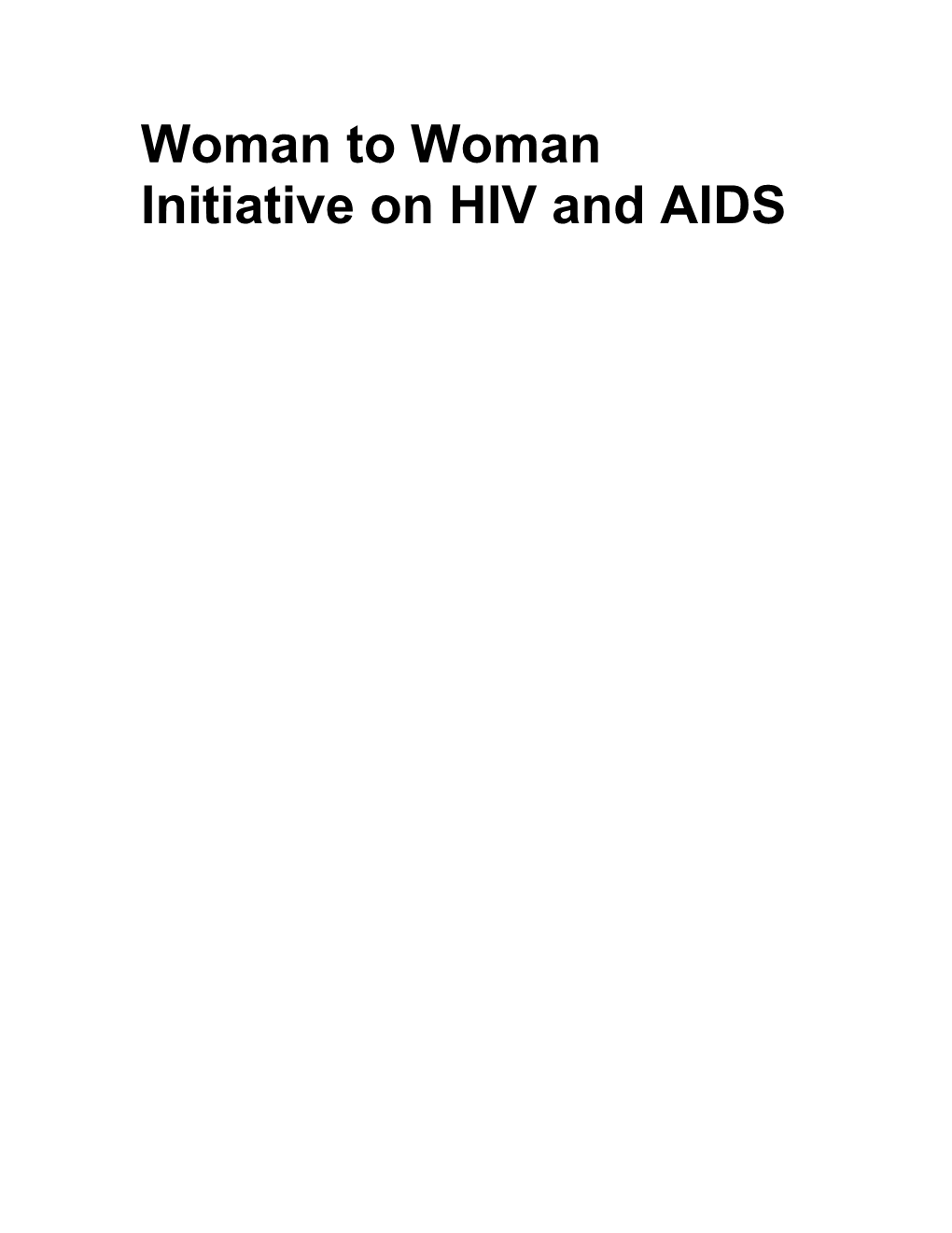 Women and HIV and AIDS Assignment