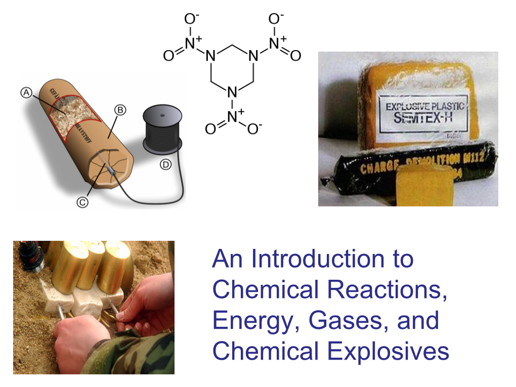An Introduction to Chemical Reactions, Energy, Gases, and Chemical Explosives Chemical Explosives