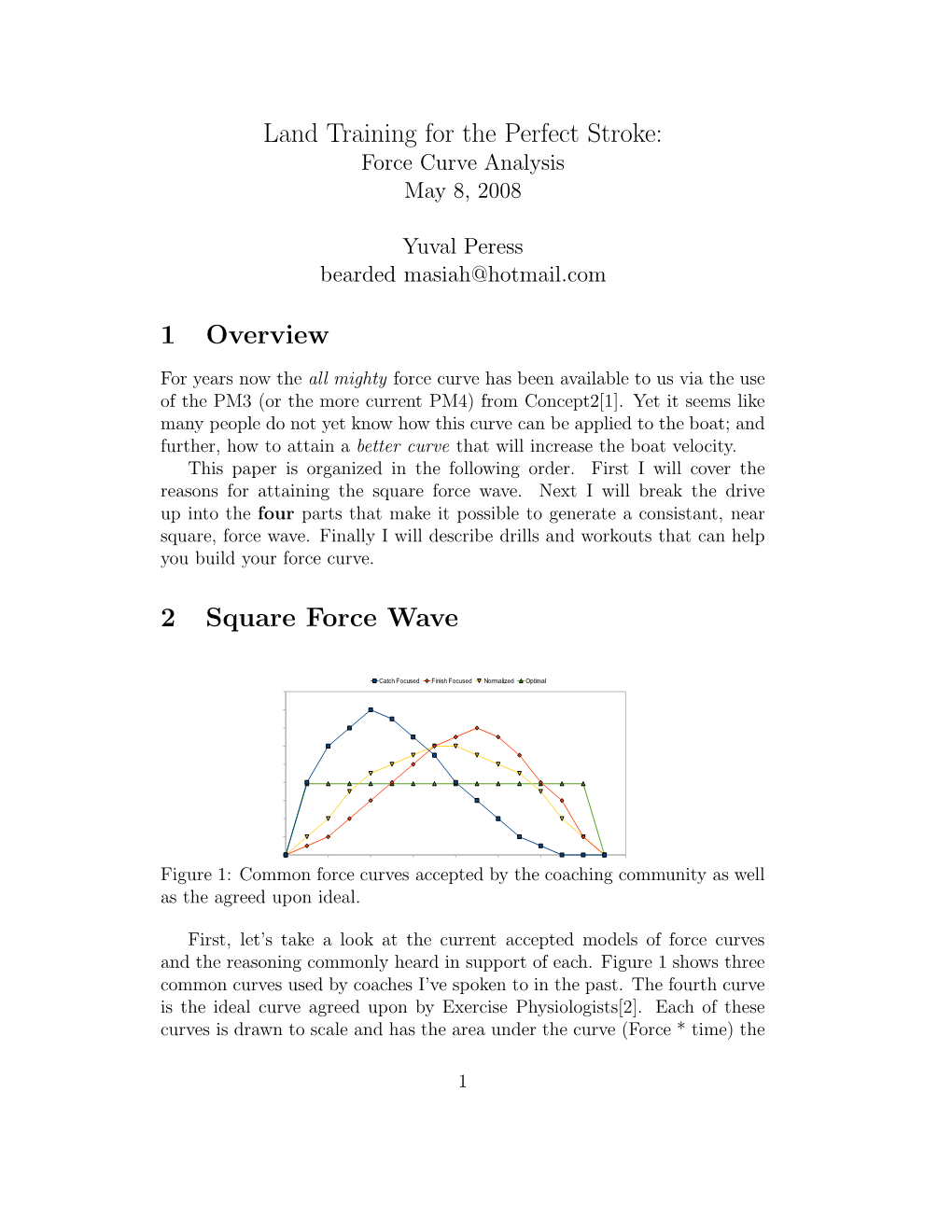 Land Training for the Perfect Stroke:Force Curve Analysis