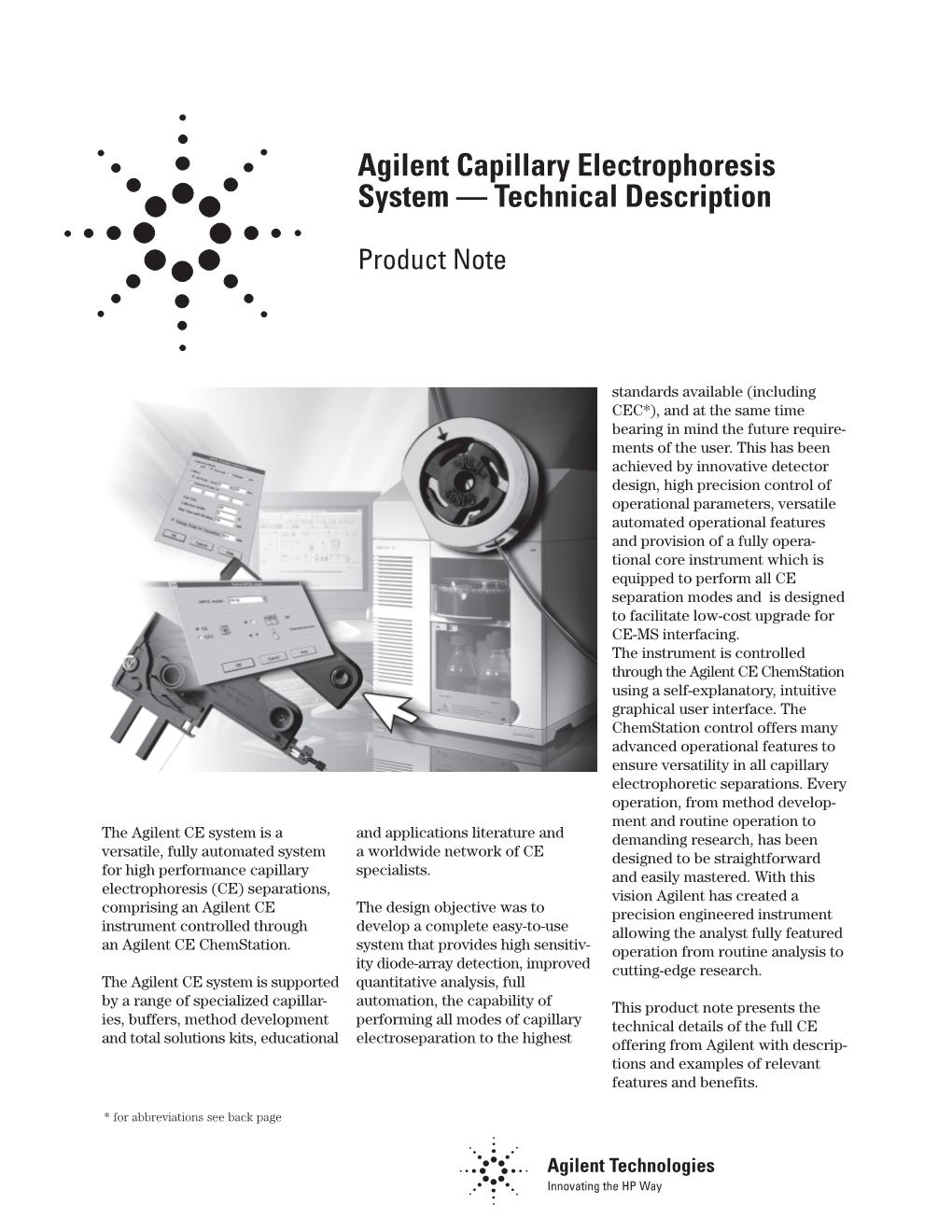 Agilent Capillary Electrophoresis System — Technical Description