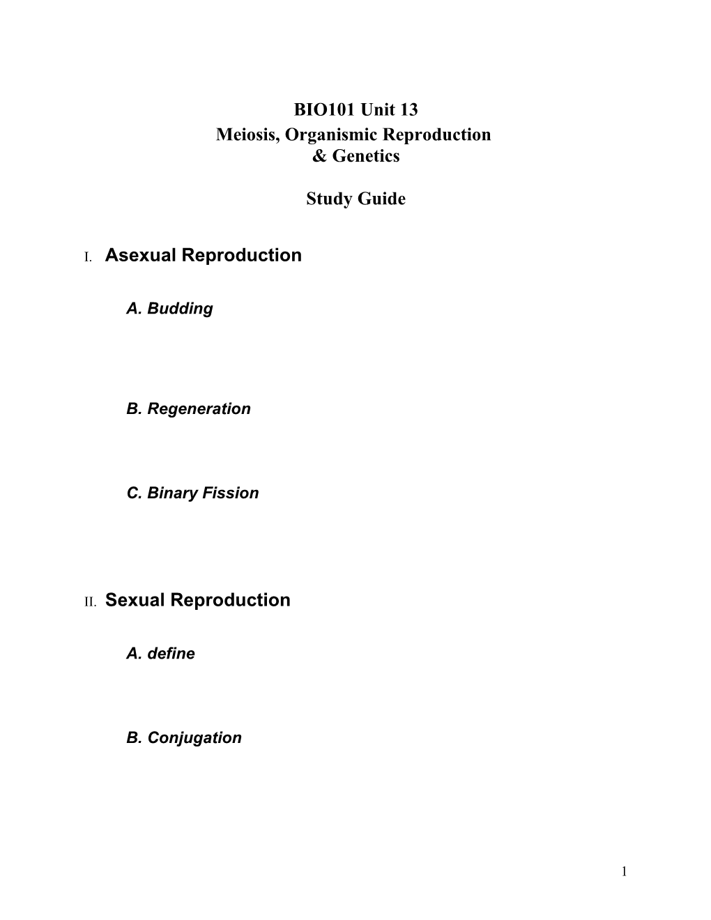 Meiosis, Organismic Reproduction