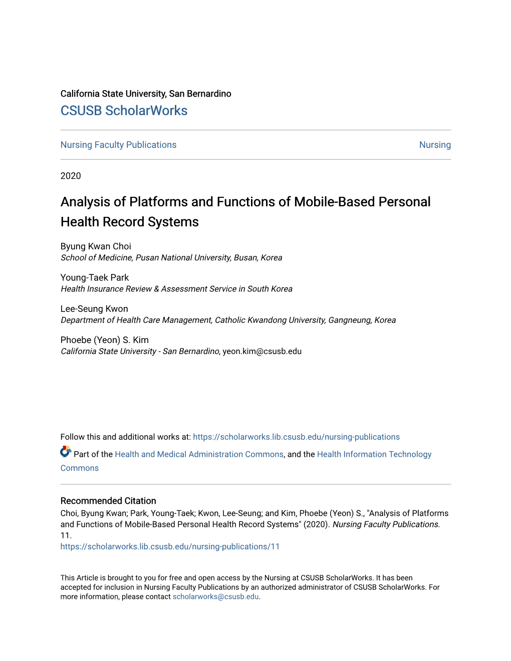 Analysis of Platforms and Functions of Mobile-Based Personal Health Record Systems