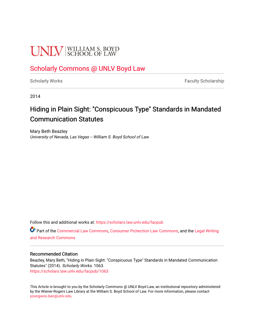 "Conspicuous Type" Standards in Mandated Communication Statutes