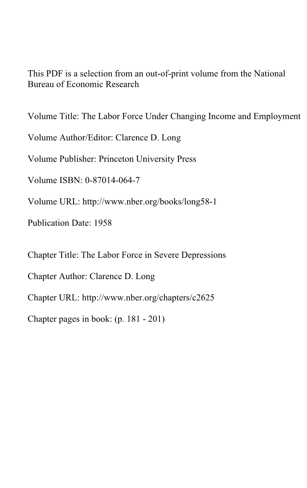 The Labor Force in Severe Depressions