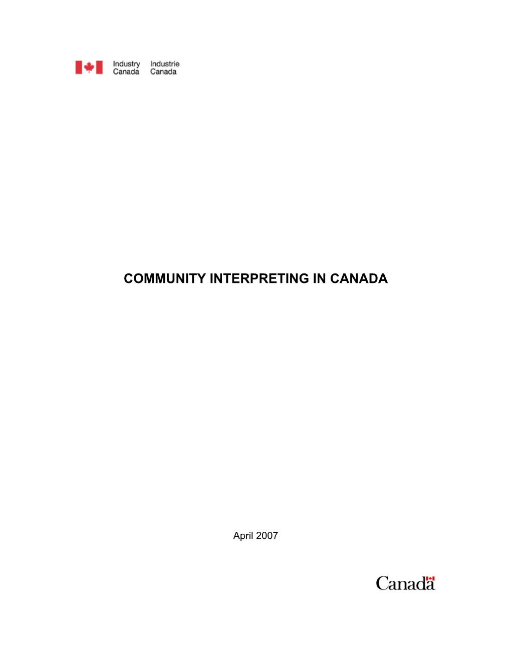 Community Interpreting in Canada