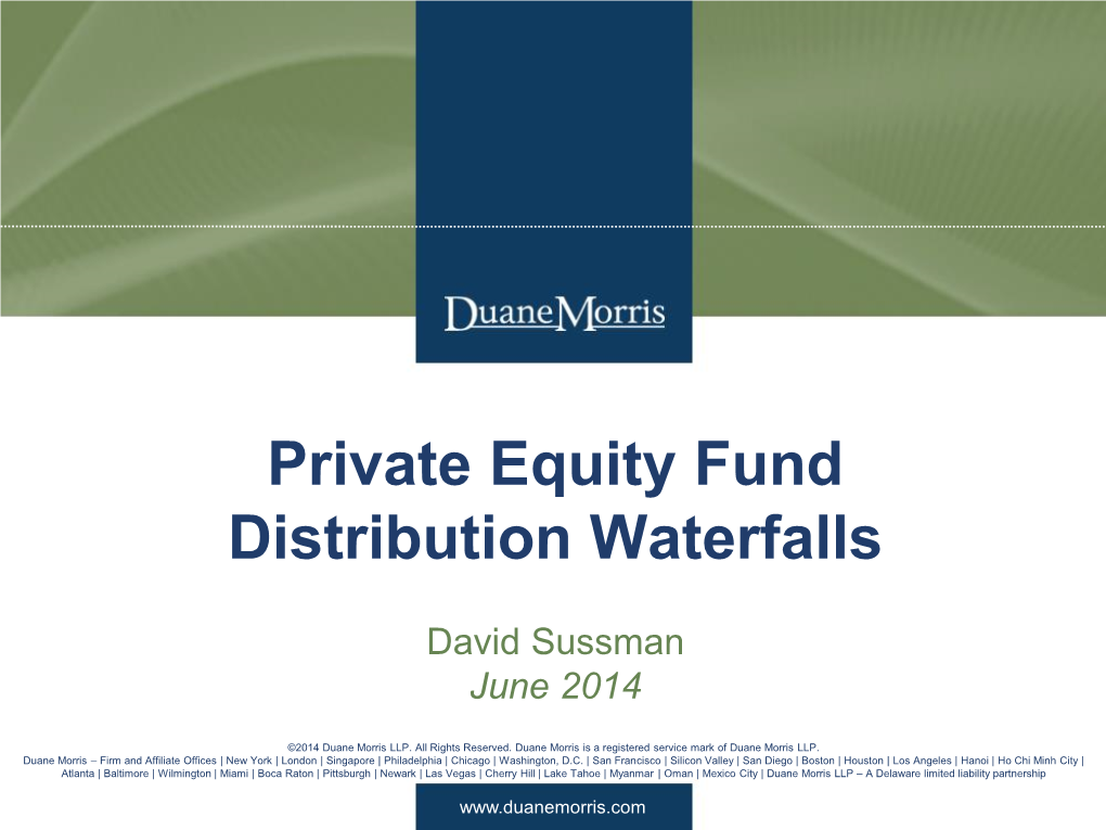 Private Equity Fund Distribution Waterfalls