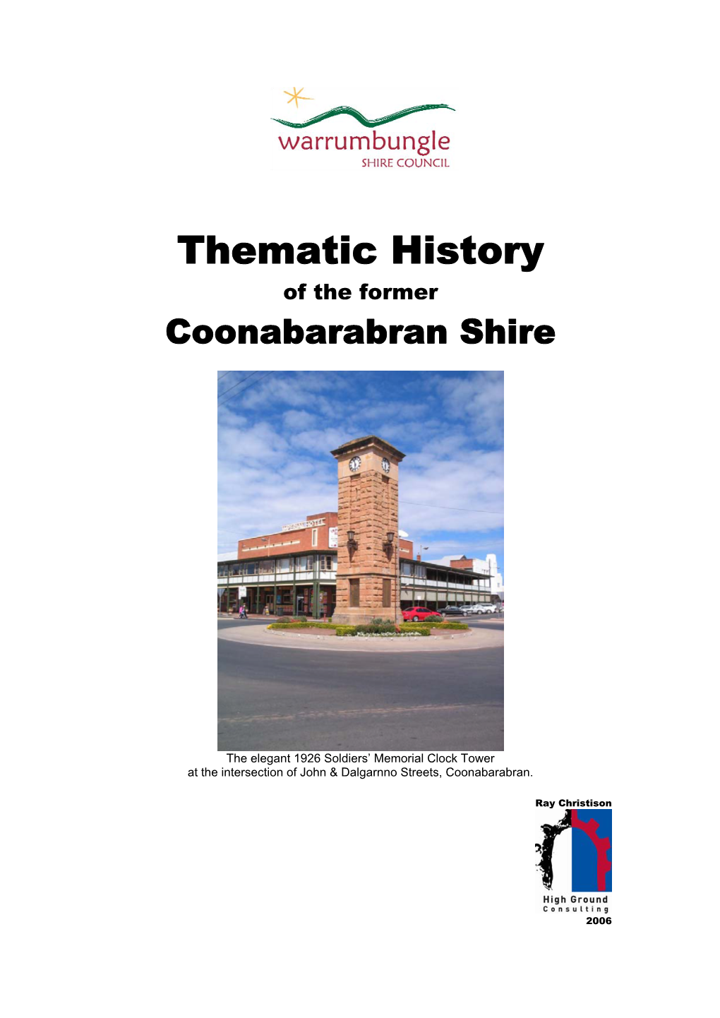 Thematic History of the Former Coonabarabran Shire