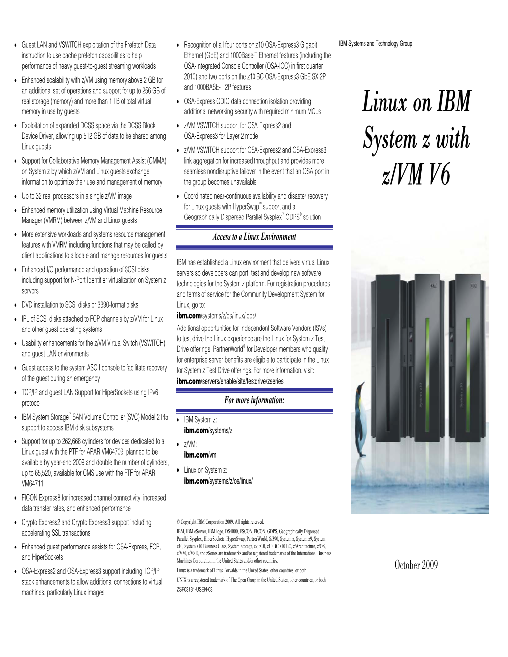 Linux on IBM System Z with Z/VM V6
