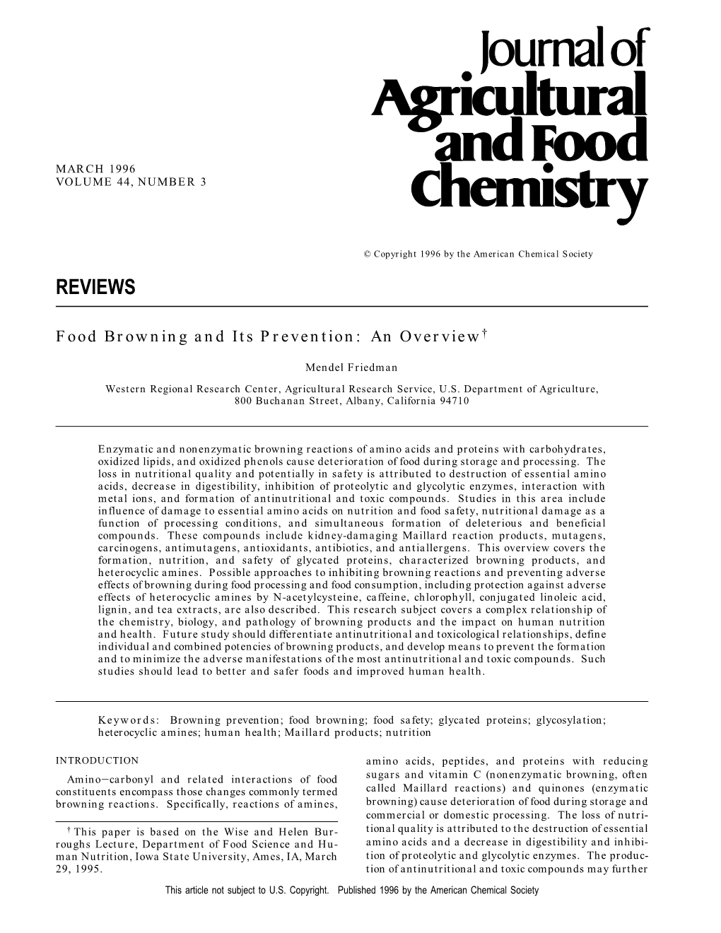 Food Browning and Its Prevention: an Overview†