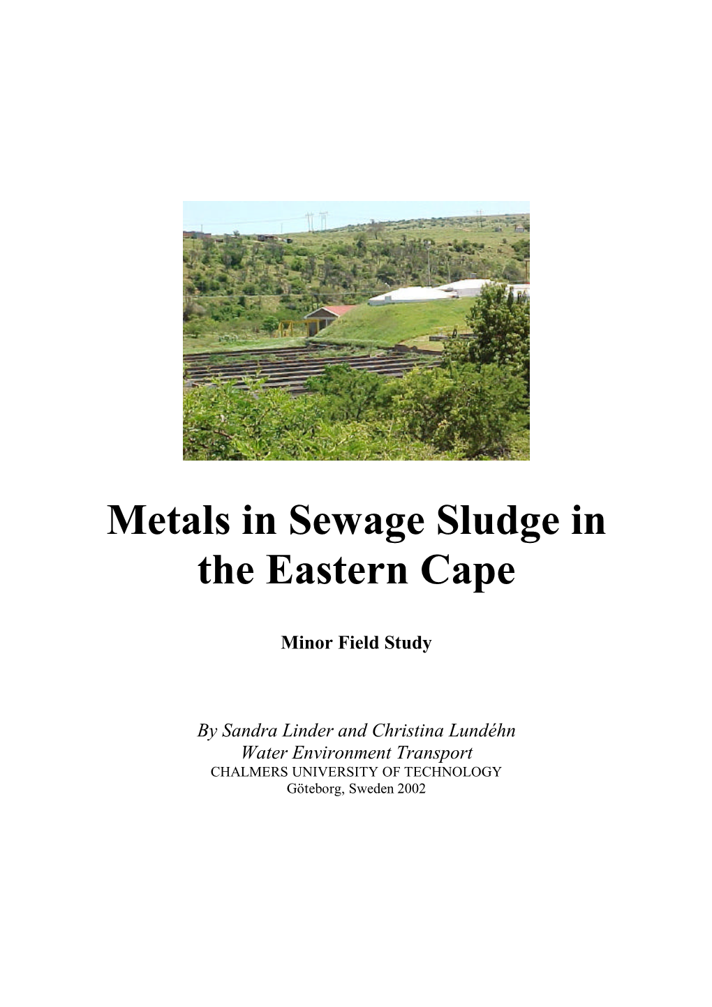 Metals in Sewage Sludge in the Eastern Cape