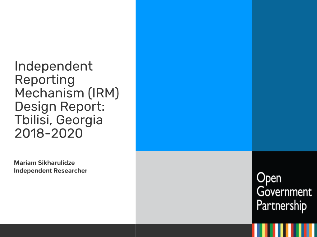 Presentation of the IRM Report 2018-2020 – Tbilisi, Georgia