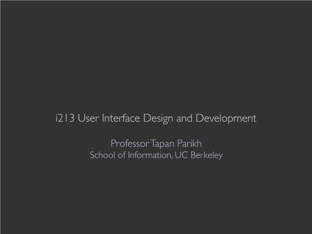 I213 User Interface Design and Development