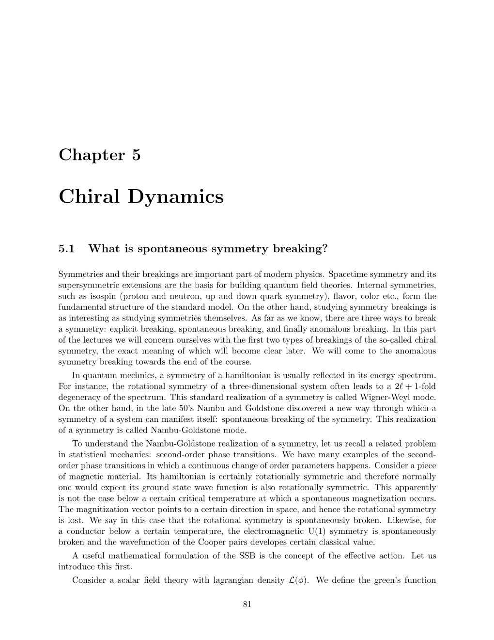 Chapter 5: Chiral Dynamics