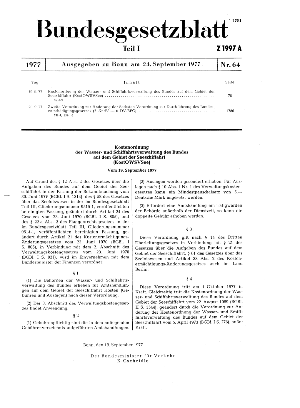 Bundesgesetzhlatf 1781 Teil I Z 1997 A