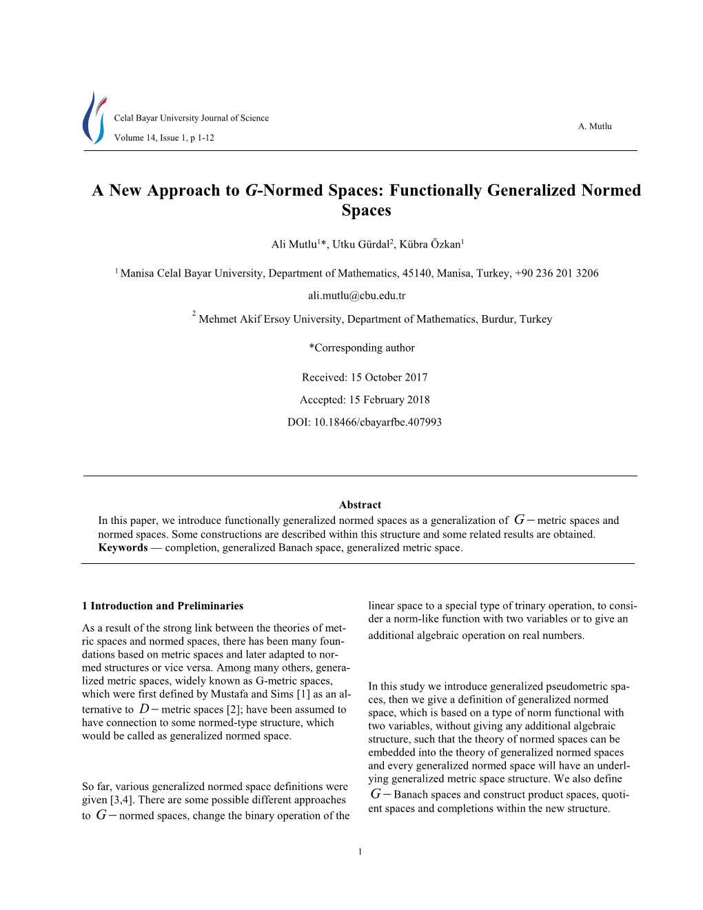 A New Approach to G-Normed Spaces: Functionally Generalized Normed Spaces