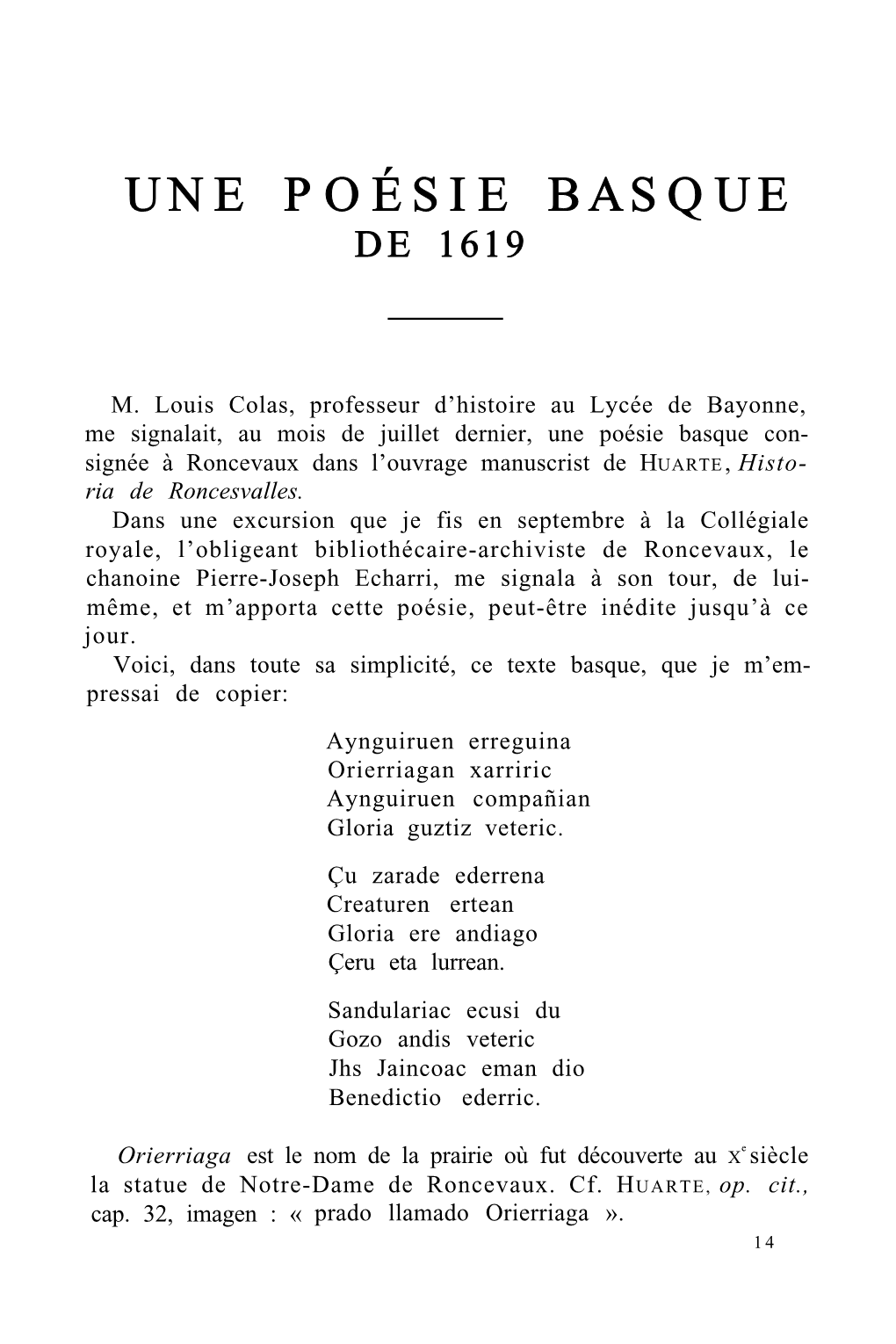 Une Poésie Basque De 1619