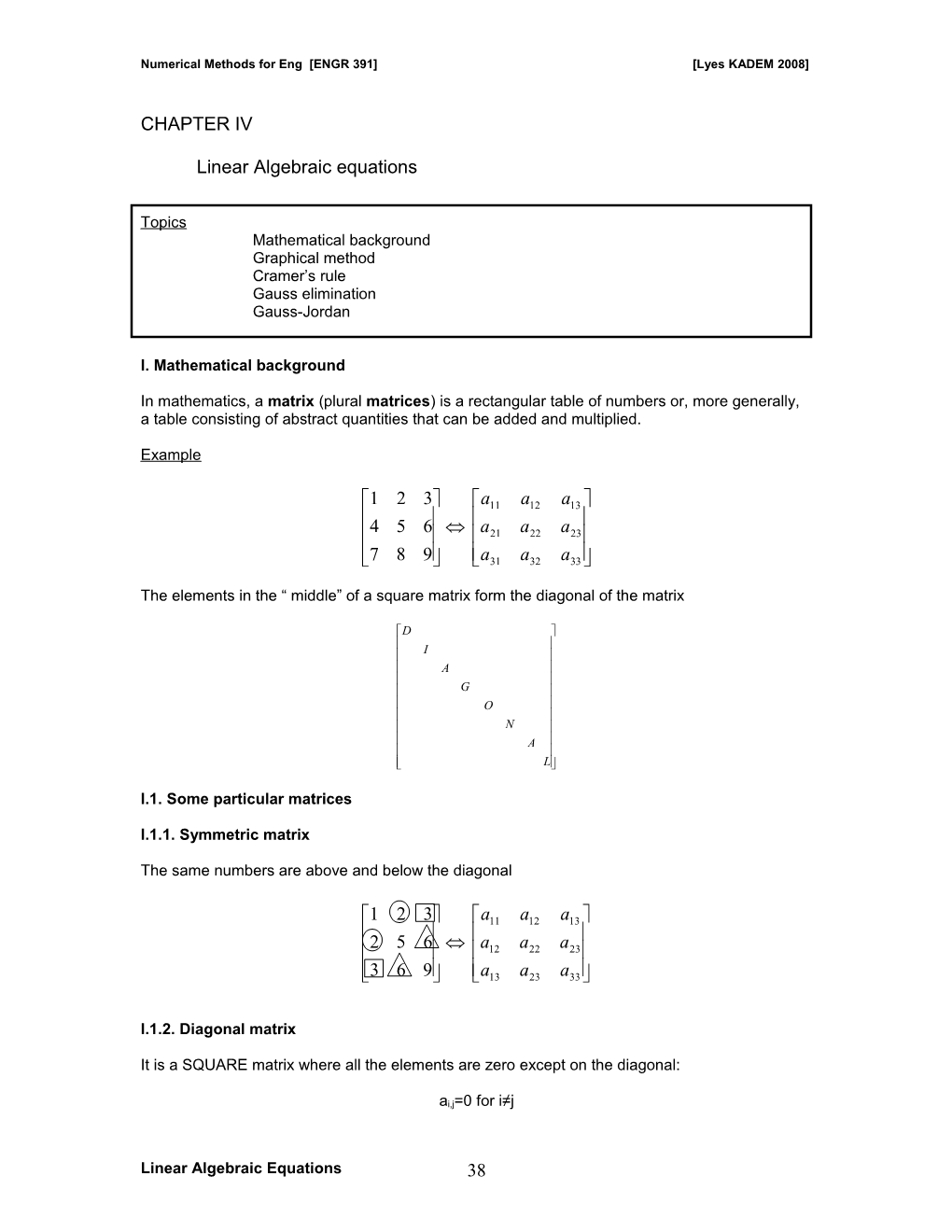 Numerical Methods for Eng ENGR 391 Lyes KADEM 2008