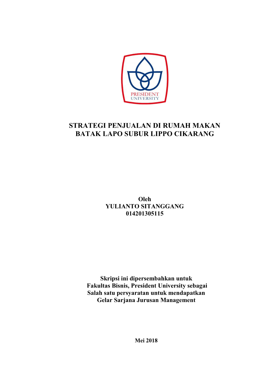 Strategi Penjualan Di Rumah Makan Batak Lapo Subur Lippo Cikarang