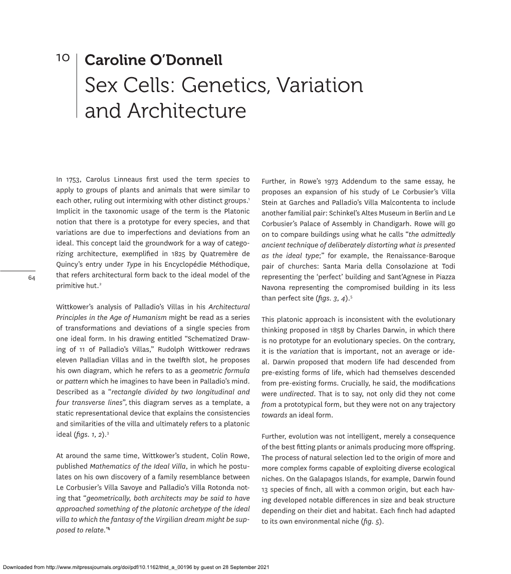 Genetics, Variation and Architecture