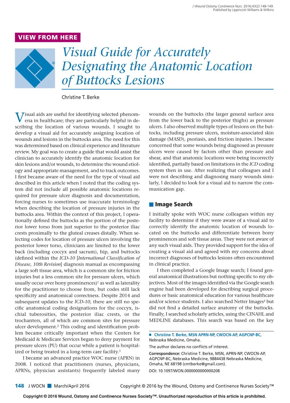 Visual Guide for Accurately Designating the Anatomic Location of Buttocks Lesions