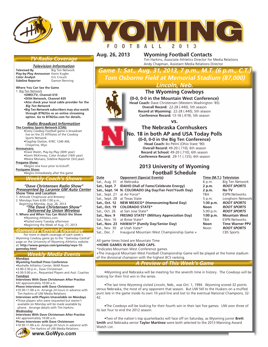 Wyoming Football 2013