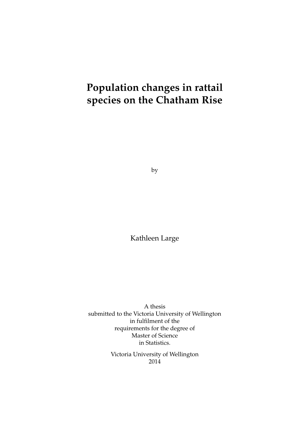 Population Changes in Rattail Species on the Chatham Rise