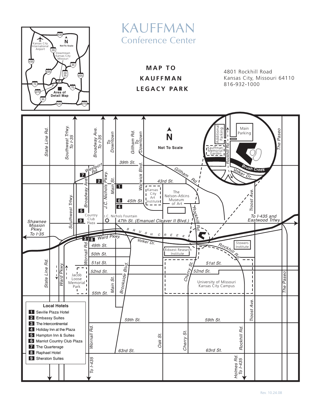 Map to Kauffman Legacy Park
