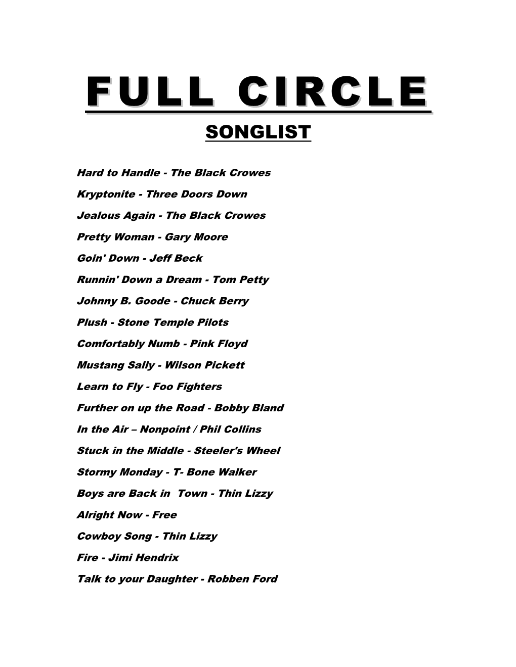 Full Circle - Jeff Healy