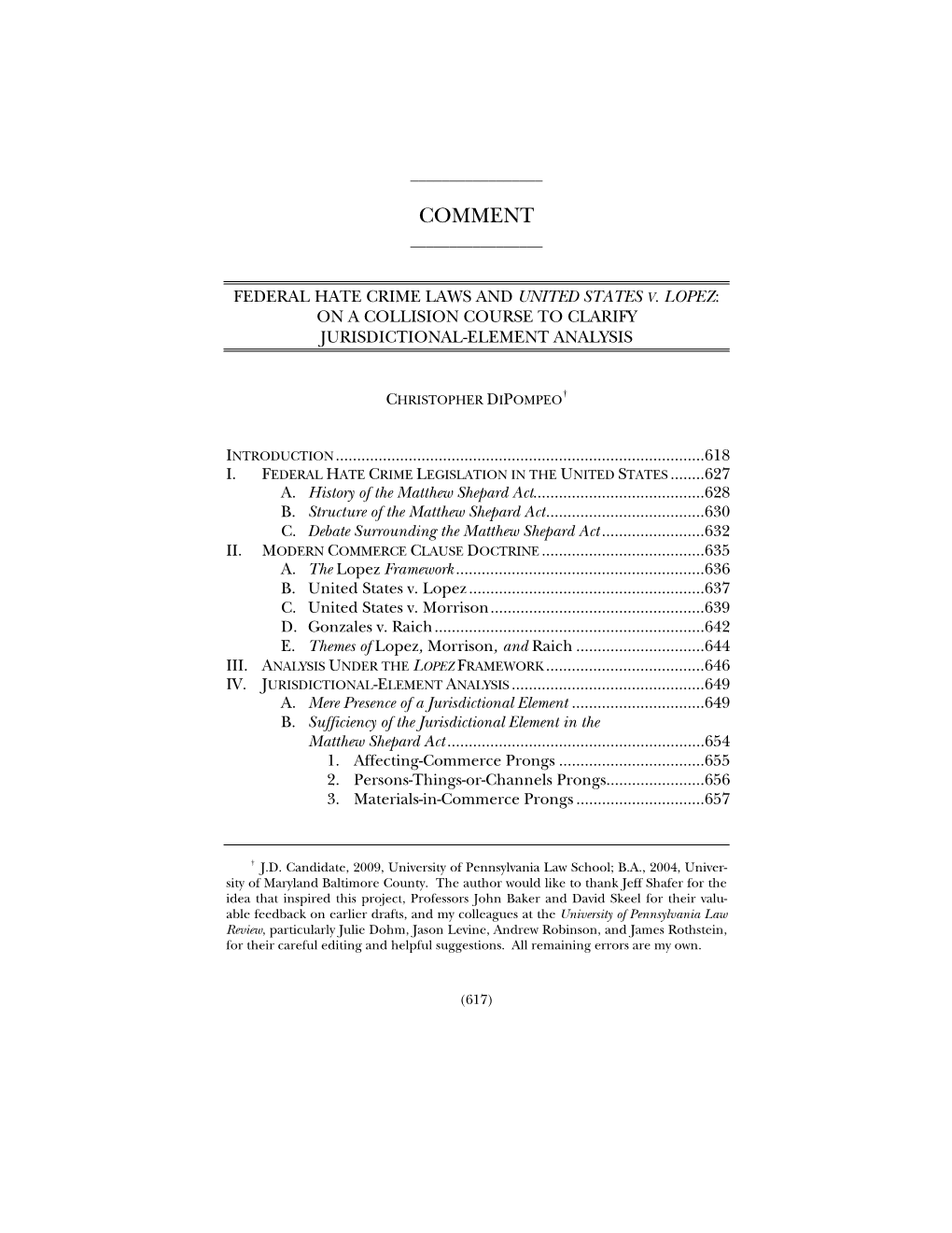 Federal Hate Crime Laws and United States V. Lopez: on a Collision Course to Clarify Jurisdictional-Element Analysis