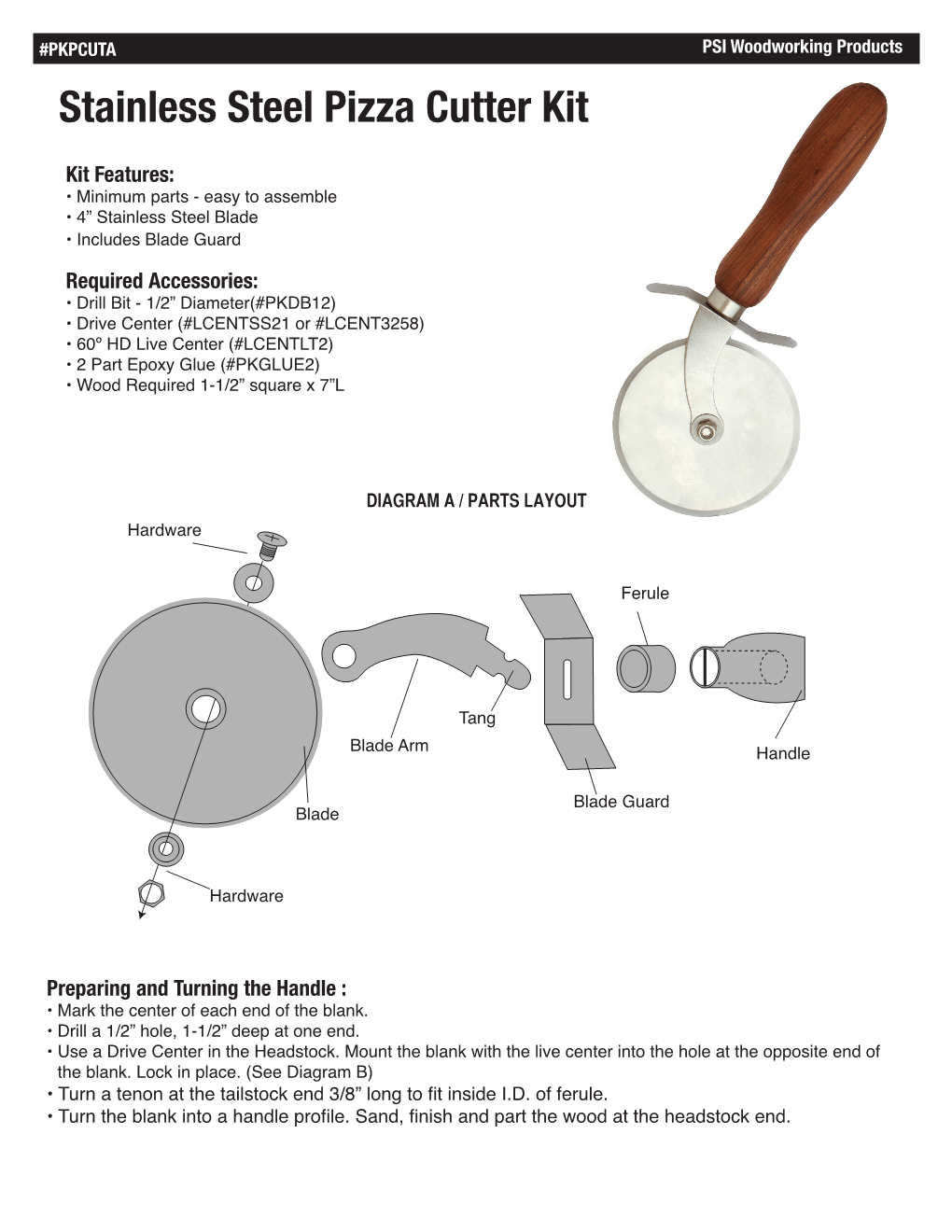 Stainless Steel Pizza Cutter Kit