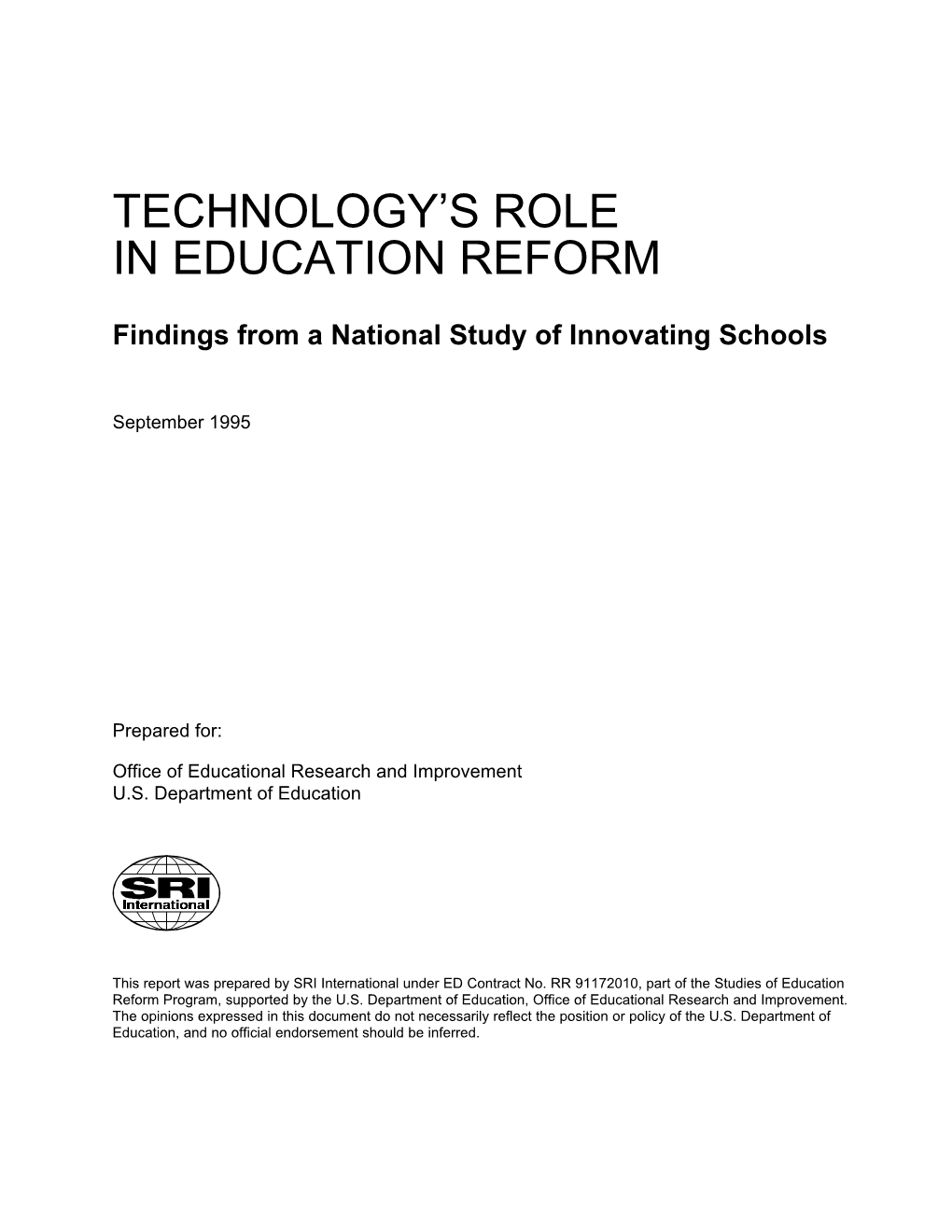 Technology's Role in Education Reform