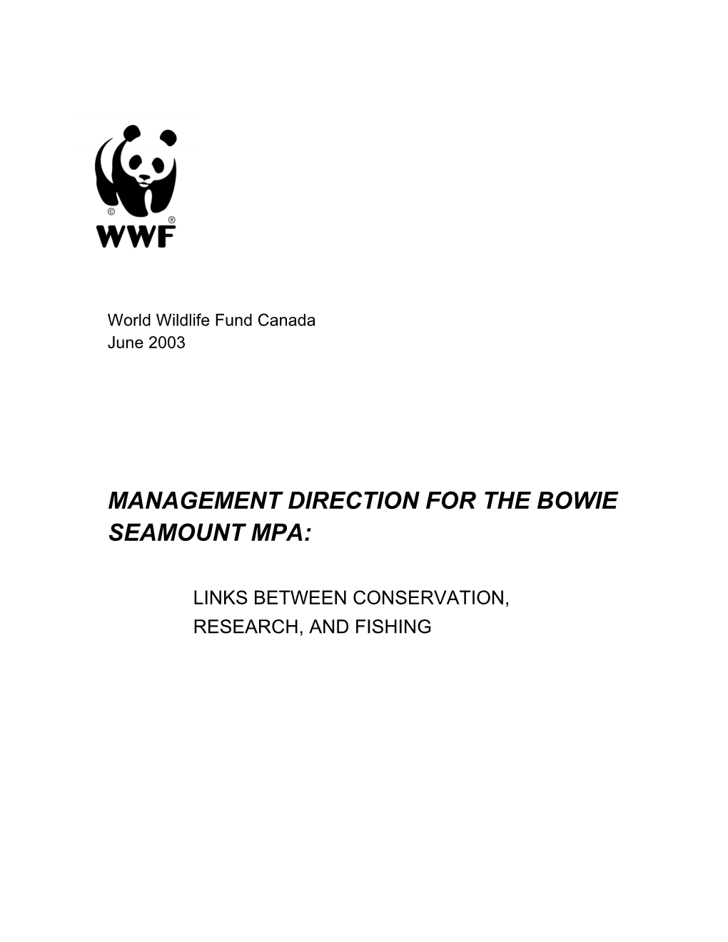 Management Direction for the Bowie Seamount Mpa