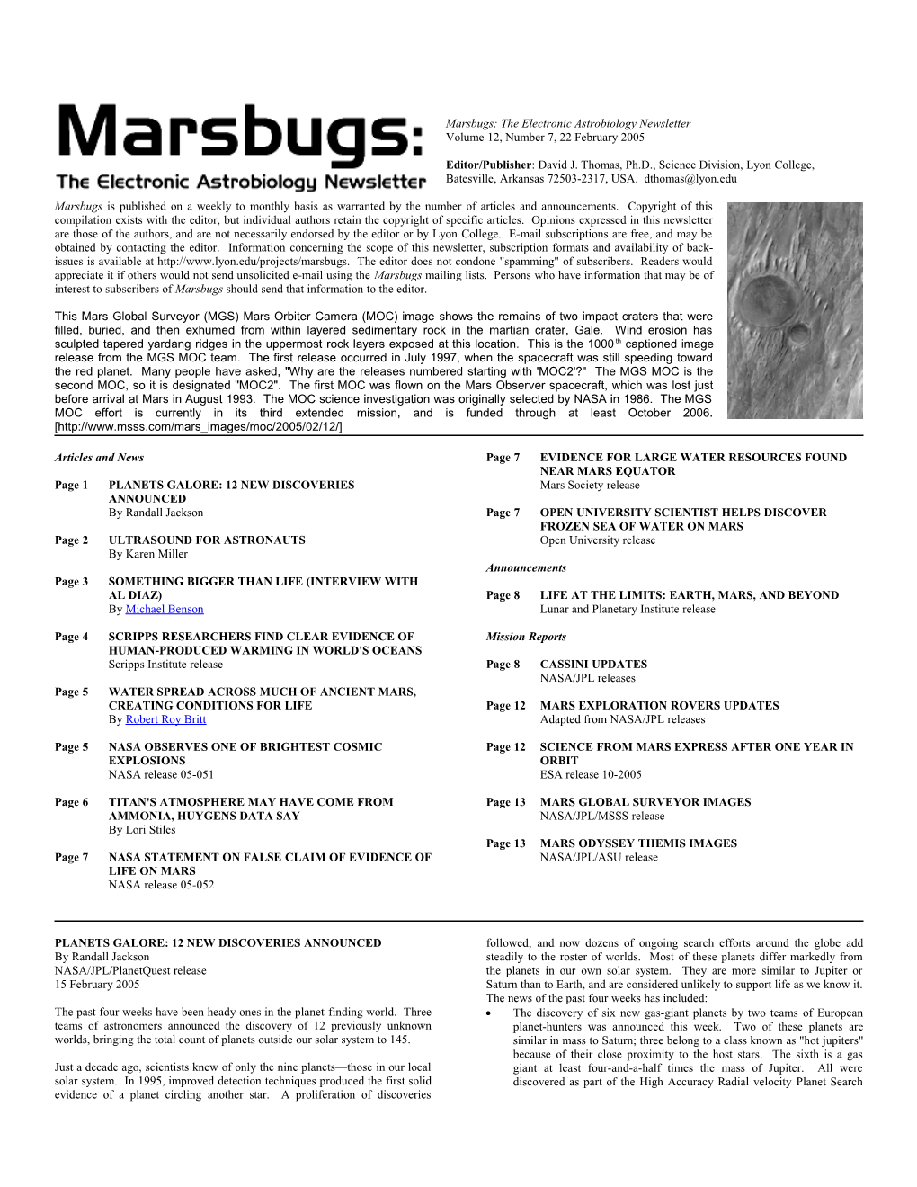 Marsbugs Vol. 12, No. 7